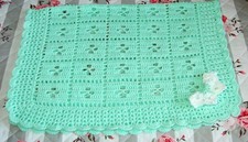 Nostalgische Babydecke Wagendecke Kuscheldecke Handarbeit Unikat Mint