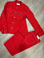 ? Neu ! MARC CAIN Jeans-Set – Jacke & Hose in kräftigem Rot (Gr. N 5 / N6) ?