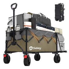 Bollerwagen Faltbar XXL 250L Transportwagen mit Bremse Alle Gelände Faltwagen