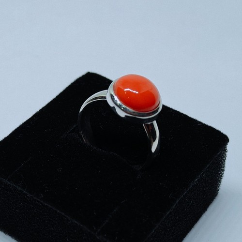 Rote koralle verstellbar ring - verstellbar,