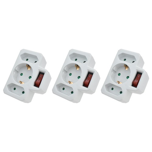 3stk 3fach steckdosenadapter - 3stk,