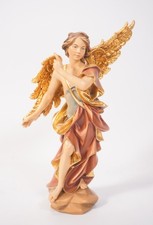Grödner Tal Schnitzerei by Ladina Verkündigungsengel 25cm Holz farbig Blattgold