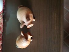 Antike  DDR Salz Pfefferstreuer Holzschweinchen