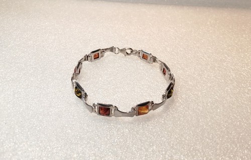 Silver 925 bracelet with - , amber