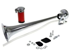 Fanfare Hupe Druckluft Horn Nebelhorn Chrom mit Kompressor 12V PKW LKW Bus Auto
