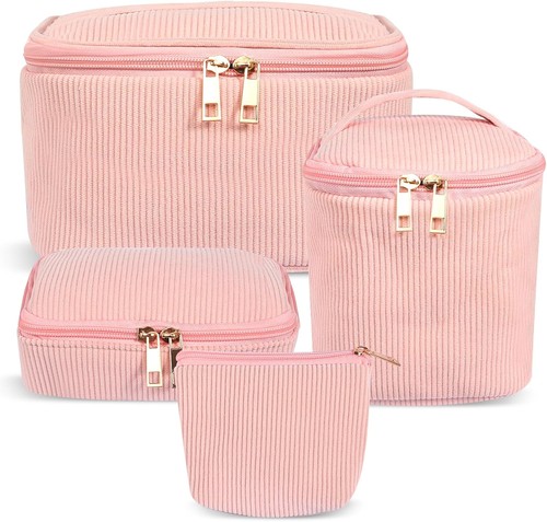 4er set kosmetiktasche rosa - set,