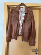 Damen Lederjacke Braun Kurz