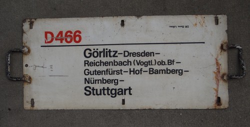 Zuglaufschild d466 467 - zuglaufschild, /