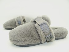 UGG Fluff IT Pantolette Hausschuhe Slipper Warm Gefüttert Herren Gr.43 Grau