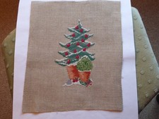 Stickbild acufactum Wintertraum Apfelweihnachtsbaum Tanne Apfel Buchsbaum Vogel