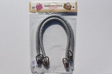 1 Paar hochwertige Taschengriffe, lederoptik, geflochten, silber, 55cm