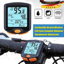 Funk Fahrradcomputer LCD Fahrrad Tachometer Radfahren Kilometerzähler kabellos 