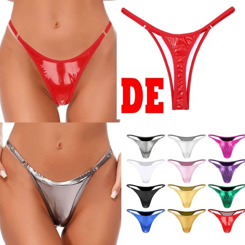Damen wetlook string tanga - de,