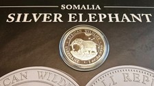 Silbermünze 100 Shillings 2022 "African Wildlife Elephant" 99,99% Silber, 1 Unze