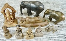 Konvolut Figuren Buddha , Elefanten , Ganesha Bronze Metall