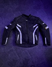 Kurze Textil Motorrad Jacke  |  Schwarz Weiß | Gr. M | Herren
