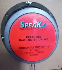 Lautsprecher SPEAKA 200mm PA Woofer 8Ohm 100 WATT