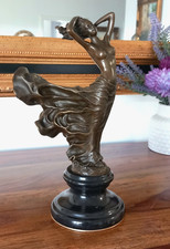 Bronzefigur Jungfrau im Wind Bronze Skulptur Frau Statue Akt Venus Erotik Deko