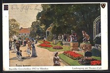 Künstler-AK Claus Bergen: München, Bayrische Gewerbeschau 1912, Laubeneingang m 