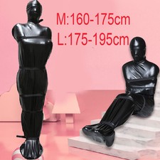 PVC Look Schlafsack Adult Zip Meerjungfrau Full Body Sack Bodysuit Fesselsack DE