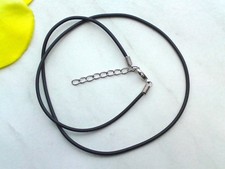 Kautschuk Kette Collier rund 1,5mm Halsband Schmuck Halskette Schwarz 45 cm