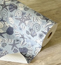 Badematten Saunaläufer SHELL BLAU Weichschaummatte Breite 65 cm Länge wählbar 