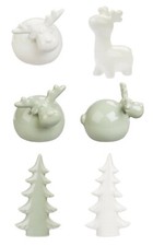 Dekofigur Elch Rentier 6-9 cm, Keramik Tiere Weihnachten, Hobbyfun