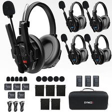 SYNCO XTalk XMax5 Dual-Ear Wireless Headset Intercom System Full Duplex 5-Person