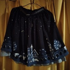 Axes Femme Starry Sky Design Flare Skirt Lolita Kawaii