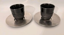 2x Nespresso Espresso Tassen Set mit Untertasse Schwarz Original Werbeartikel