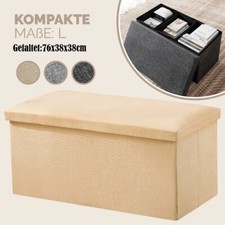Faltbarer Sitzwürfel Aufbewahrungsbox Sitzhocker Sitzbank Truhe Fußbank 70x38x38