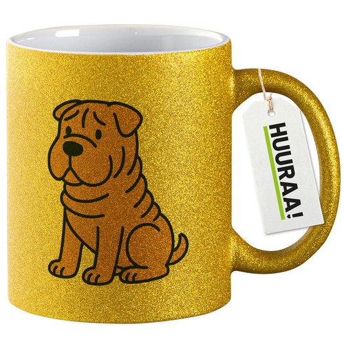 Glitzertasse shar pei comic - pei,