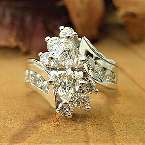 14k weißgold plattiert - plattiert, 4ct