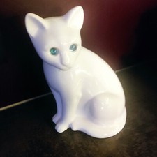Elpa Alcobaca Sia Portugal  Keramik weiße Katze Höhe 27 cm