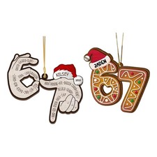 Benutzerdefinierte Six Seven Ornament, Teen Slang lustige Baumdekoration, 67 Hol