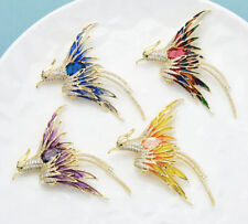 Einzigartige Design Brosche Phoenix Kristall Strass Emaille