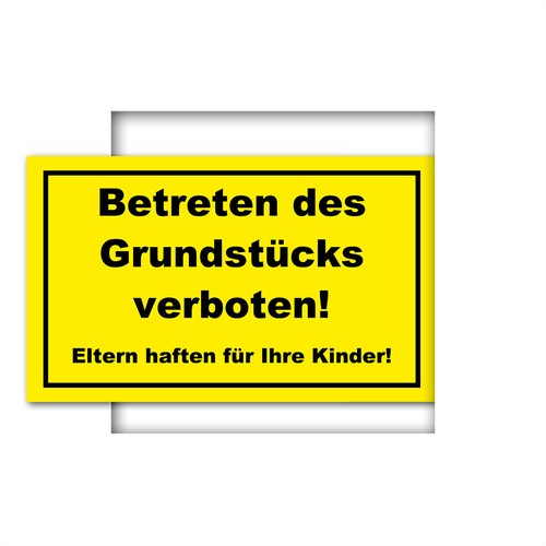 Warnschild betreten des - betreten,