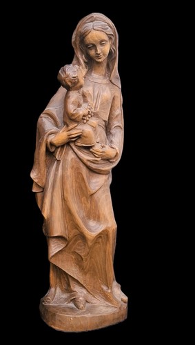 Holzfigur madonna mit - madonna,