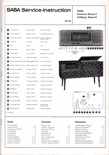 Service manual anleitung saba - service, manual-anleitung