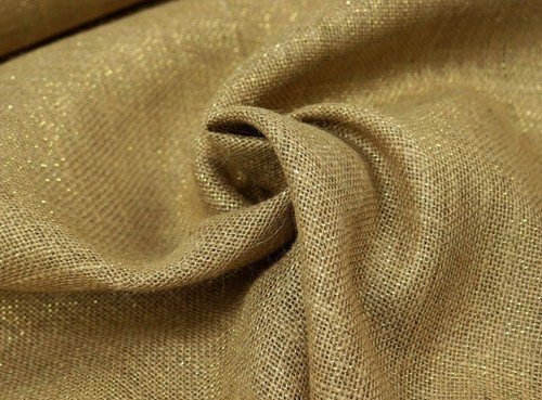 Jute stoff mit lurex gold - mit,