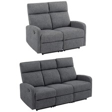 HOMCOM Relaxsessel Fernsehsessel mit Liegefunktion Chenille-Optik, Grau