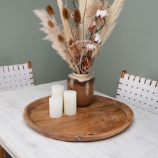 Holz-Tablett Deko rund