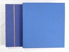 blauer Schaubek Schraubbinder mit Schutzkassette und 22 Donauseiten für Briefe o