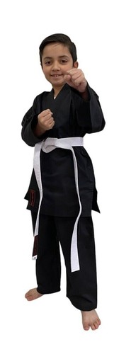 Karateanzug schwarz 7oz - schwarz,