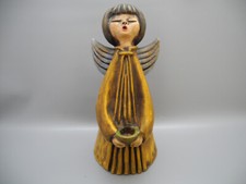 Lene Thun Engel im Faltenkleid Bozen Italien gelb blau schwarz H=24,5 cm