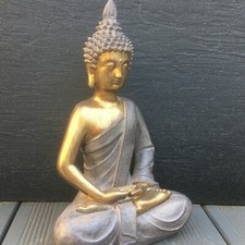 Buddha Grau Gold 26cm groß