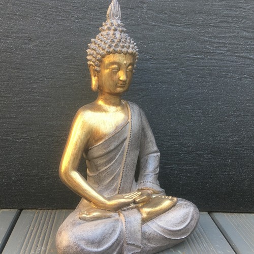 Buddha grau gold 26cm - buddha,