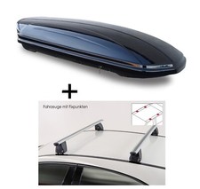 Dachbox VDPMAA320Ltr+Dachträger VDP Delta für Bmw Serie 3 F30 4 Türer 2012-2015