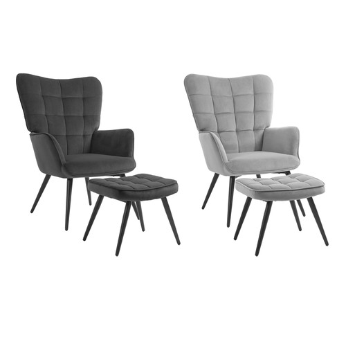 Homcom ohrensessel mit hocker - homcom,