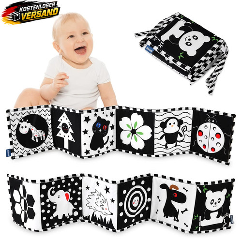 Baby stoffbuch schwarz weiß - baby,
